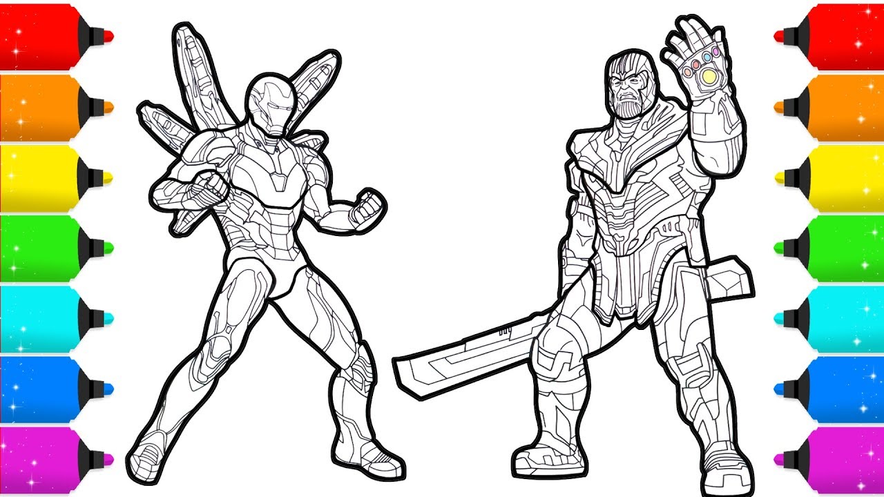 Avengers Endgame Iron Man & Thanos Drawing and Coloring