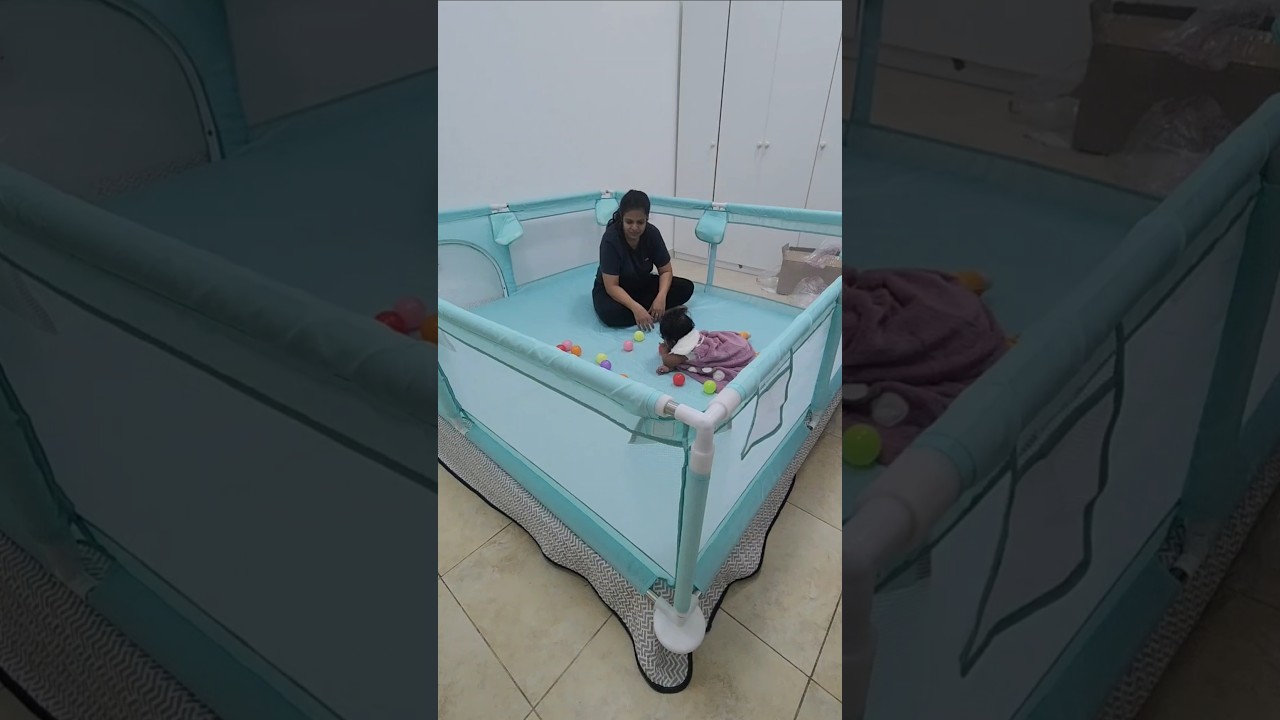 Setting up baby's play pen #playpen #baby #mustbuy #shorts #youtubeshorts #helpful #happy #playsafe