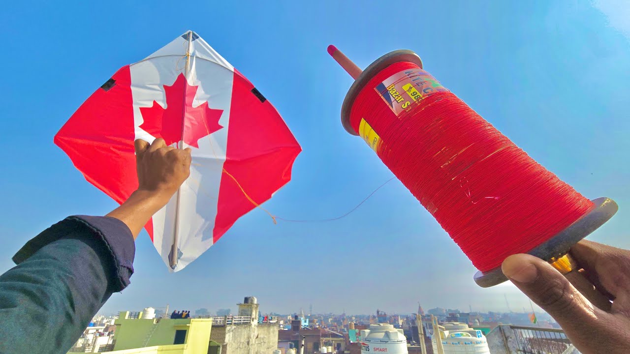 Red Manjha With Canada Kite fighting | kite cutting | kites vlogs | kite 