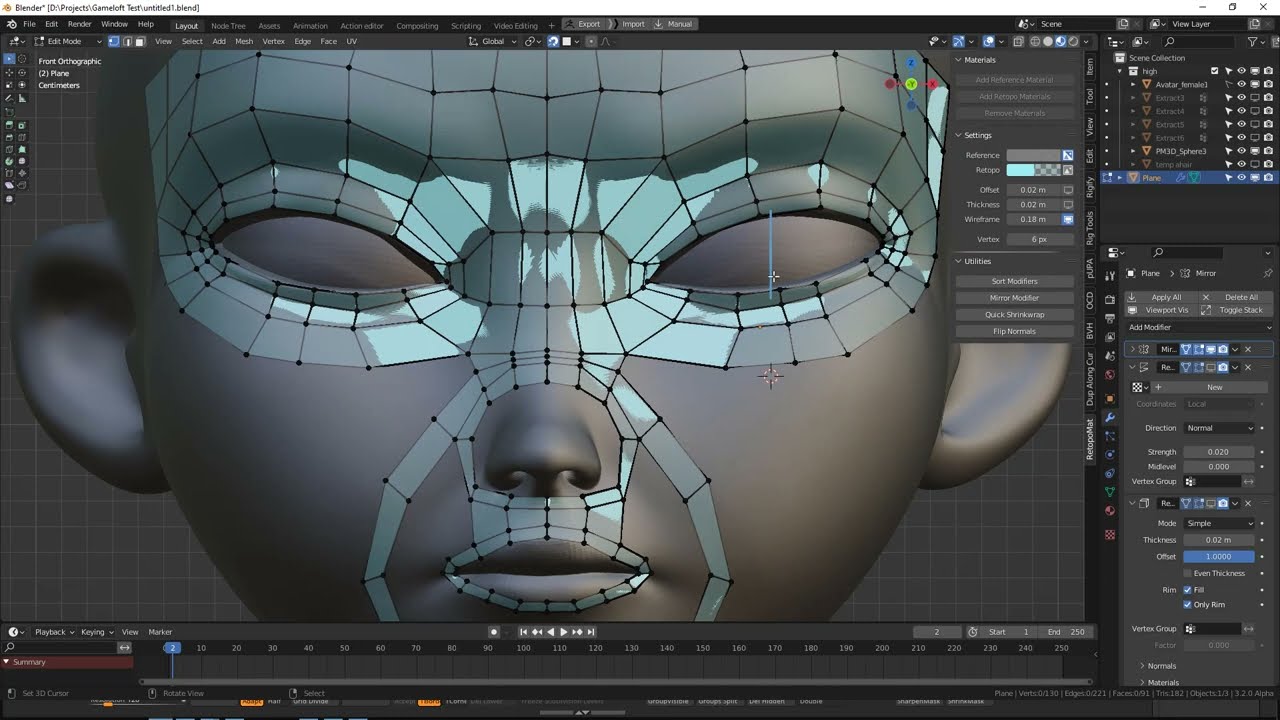 Full Character retopology workflow in Blender