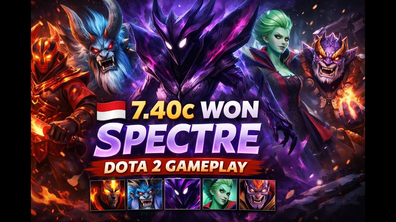 🇮🇩 7.40c WON Spectre Dota 2 Gameplay. Spectre, Ember Spirit, Spirit Breaker, Death Prophet, Lion