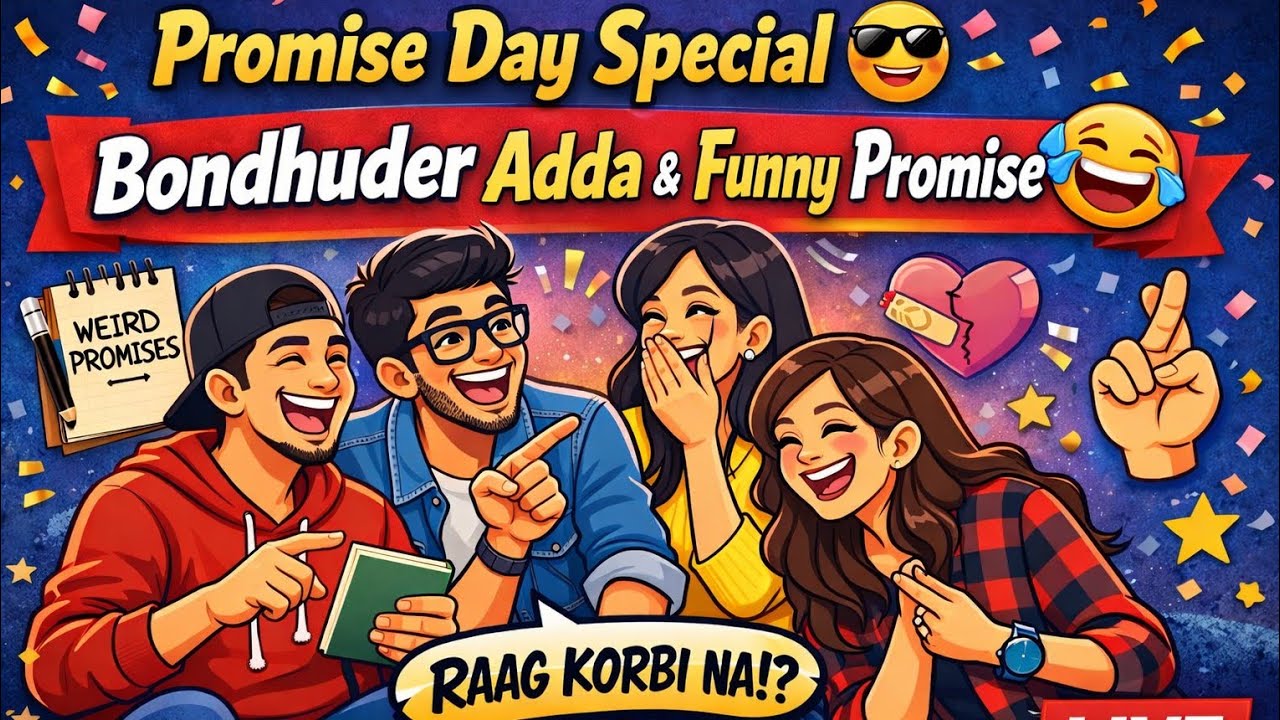 Promise Day Special 😎 | Bondhuder Adda & Funny Promise 🤣 | Live