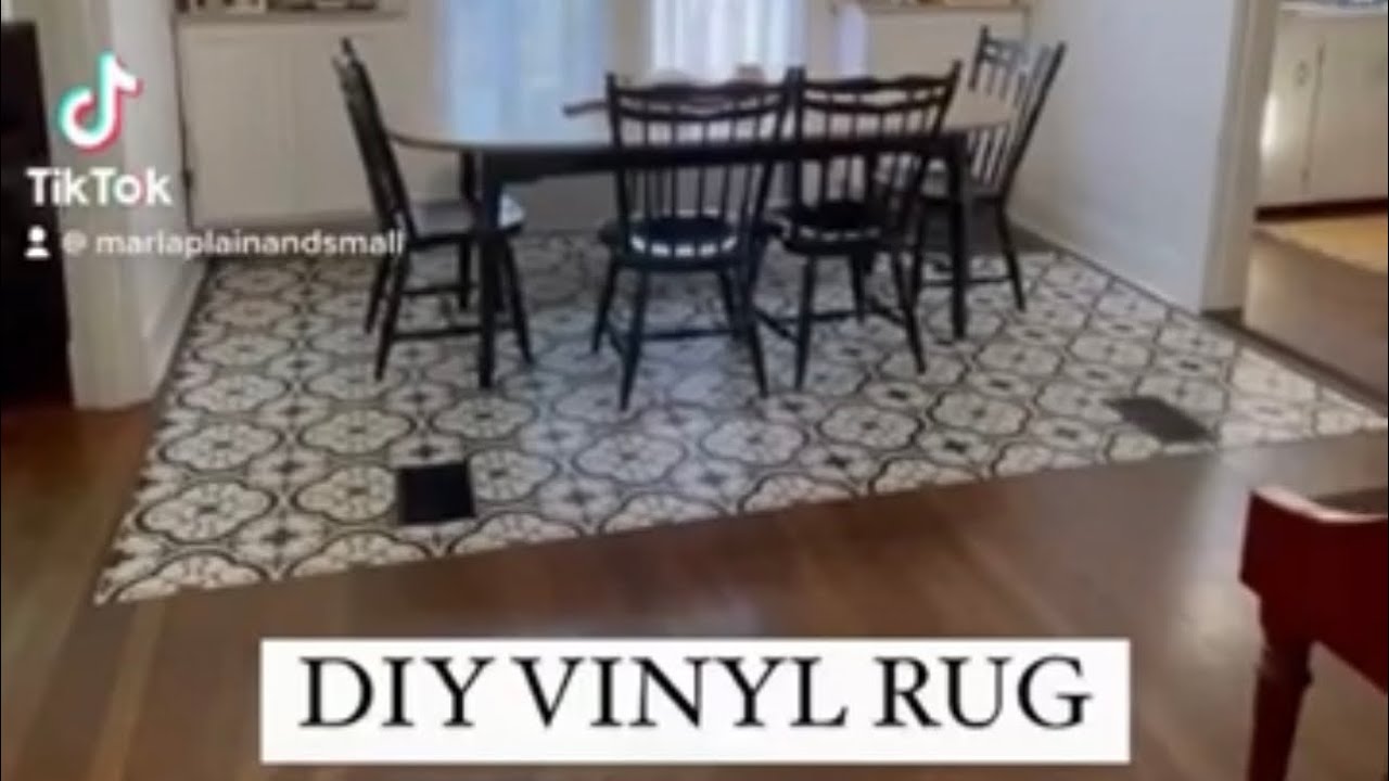 How I made a Vinyl Rug for our dining room + Questions Answered