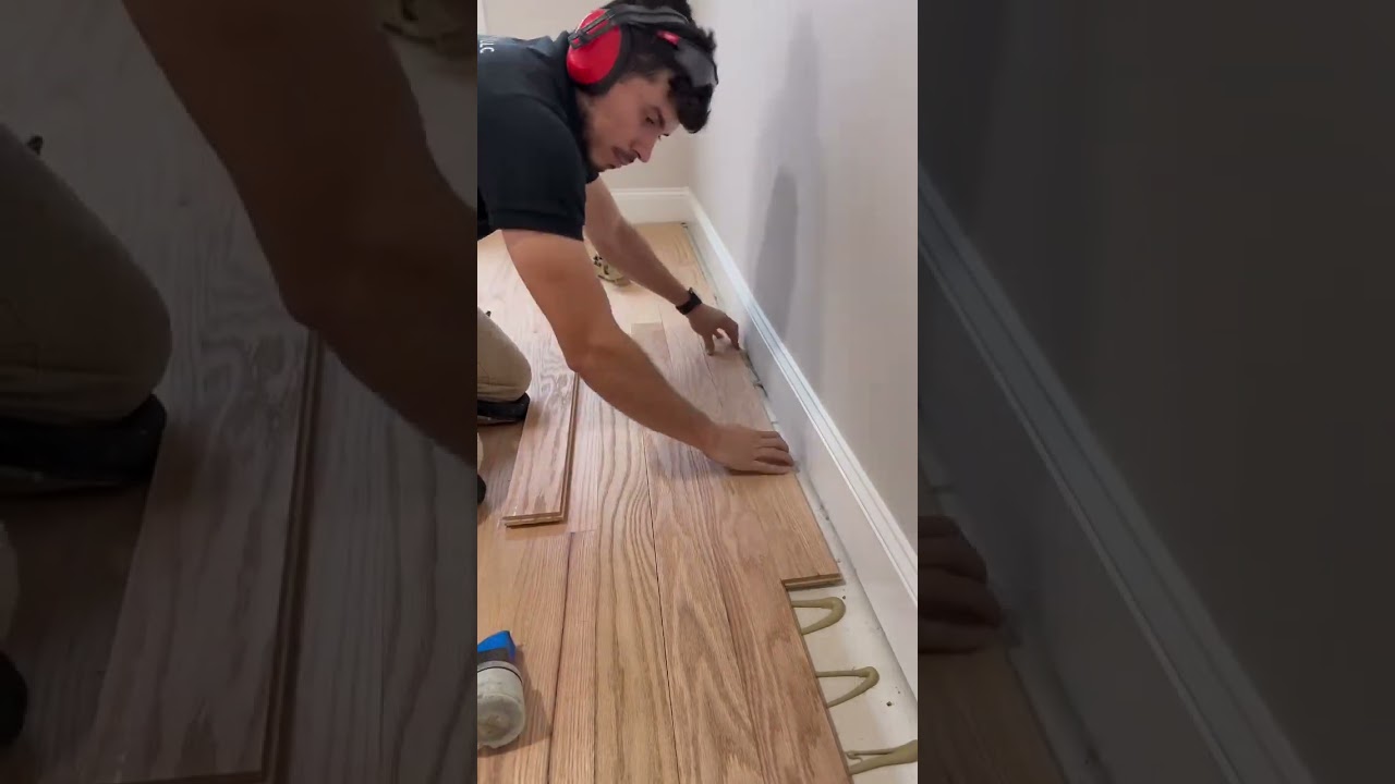 Perfecting the Finish: Installing Final Rows of Hardwood Flooring