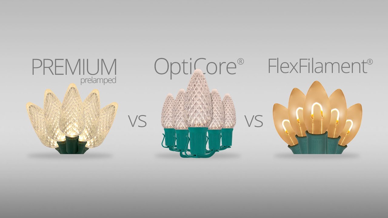 Выбираем идеальные рождественские гирлянды C7 и C9: Premium, OptiCore и FlexFilament