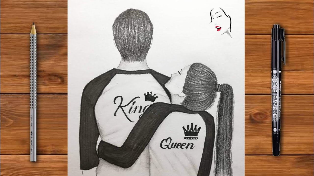 How to draw a cute Couple Hugging step by step / 
