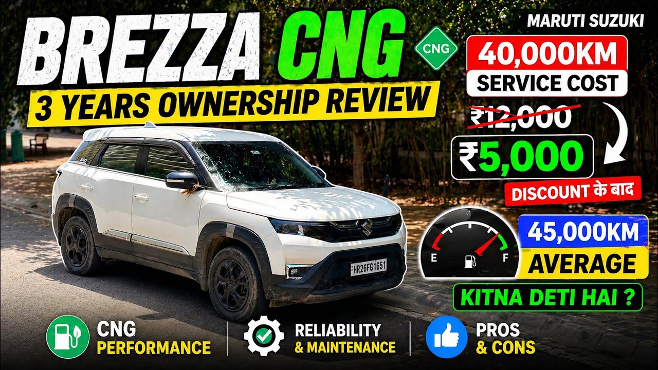 45,000KM चलाने के बाद Brezza CNG कैसी है? Full Owner Review + खर्चा😳😳 || Must Watch