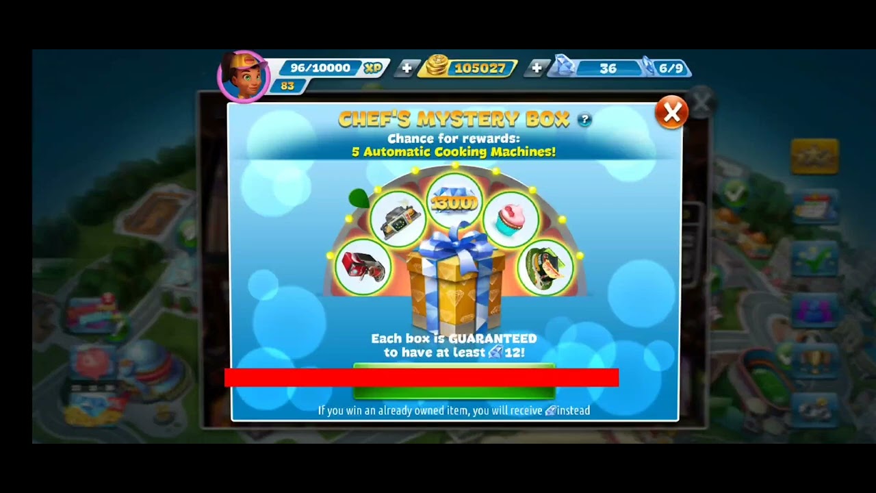 COOKING FEVER/ CASINO/CHEF'S MYSTERY BOX /BIG WIN / PINK ENERGY BAR