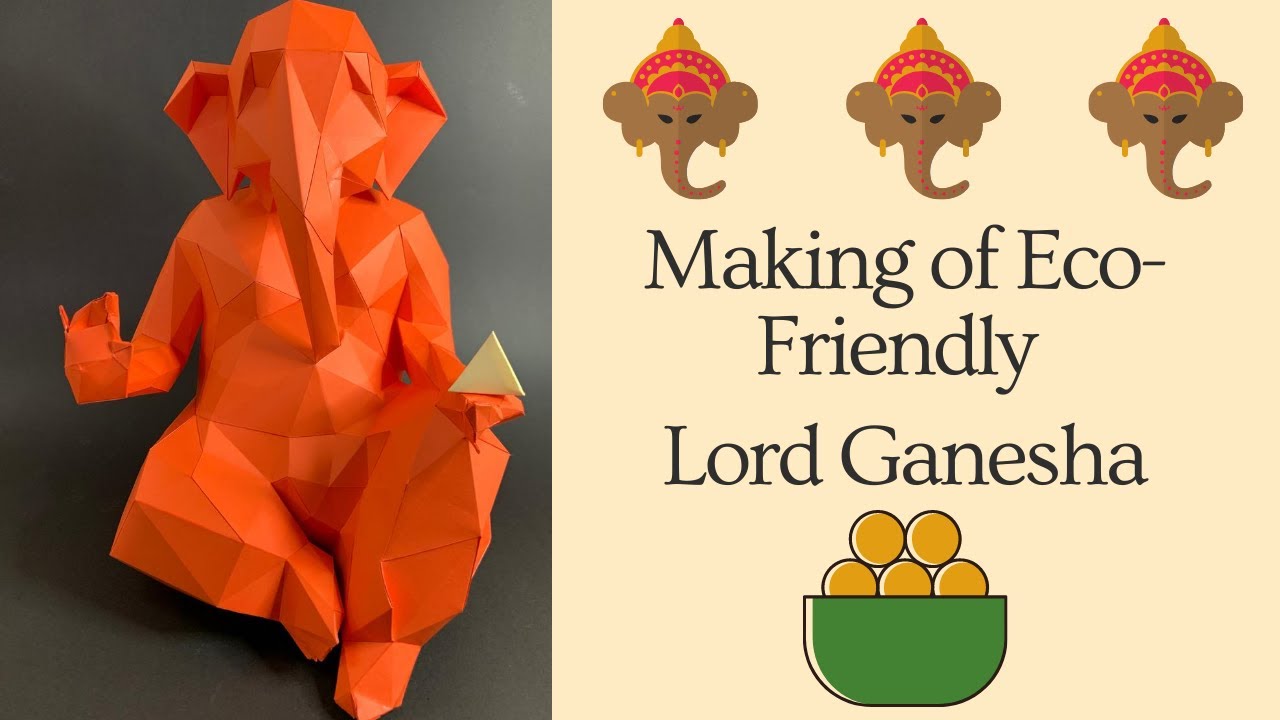 DIY Low Poly Ganesha | 3D High Poly to Low Poly | 2D Template in Pepakura | Eco Friendly Ganesha