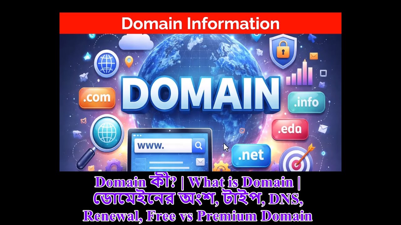 Domain Explained in Bangla | Domain কীভাবে কাজ করে? | Domain vs IP | DNS | Domain Register