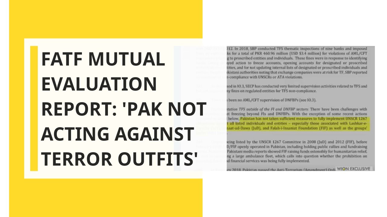 FATF's Mutual Evaluation Report: 'Pak not acting against terror outfits'