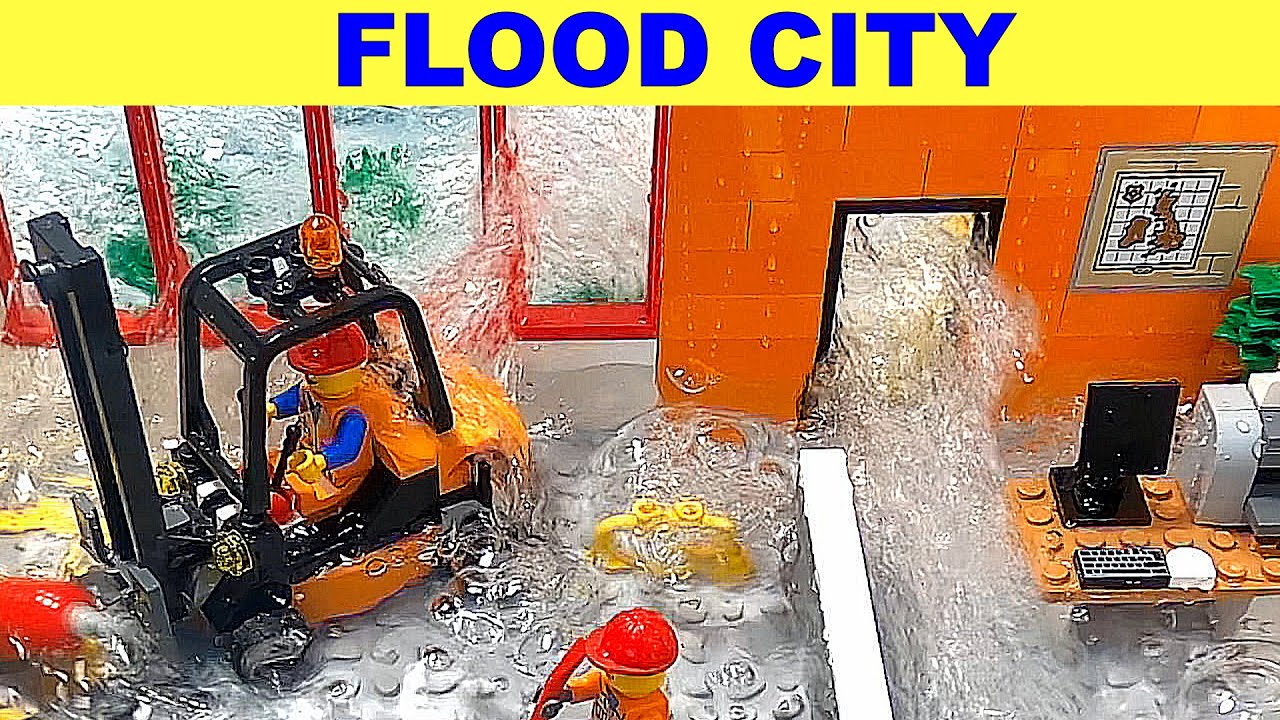 LEGO FLOOD CITY - TRAIN Crash - DAM Collapse - Full ACTION Disaster - ep 57
