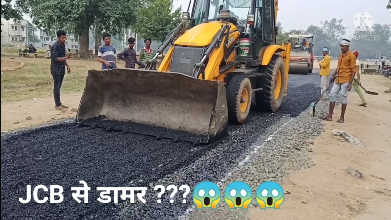 How to make a small park bitumen road by JCB 3dx step by step#jcb #tata #raghavsingh