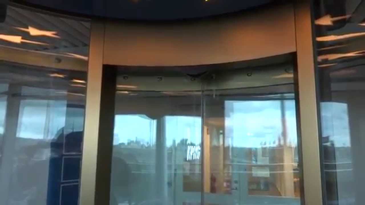 AMAZING!!! 1993 Round KONE Holeless Hydraulic Scenic Elevator @ SF Filmstaden, Gävle, Sweden.