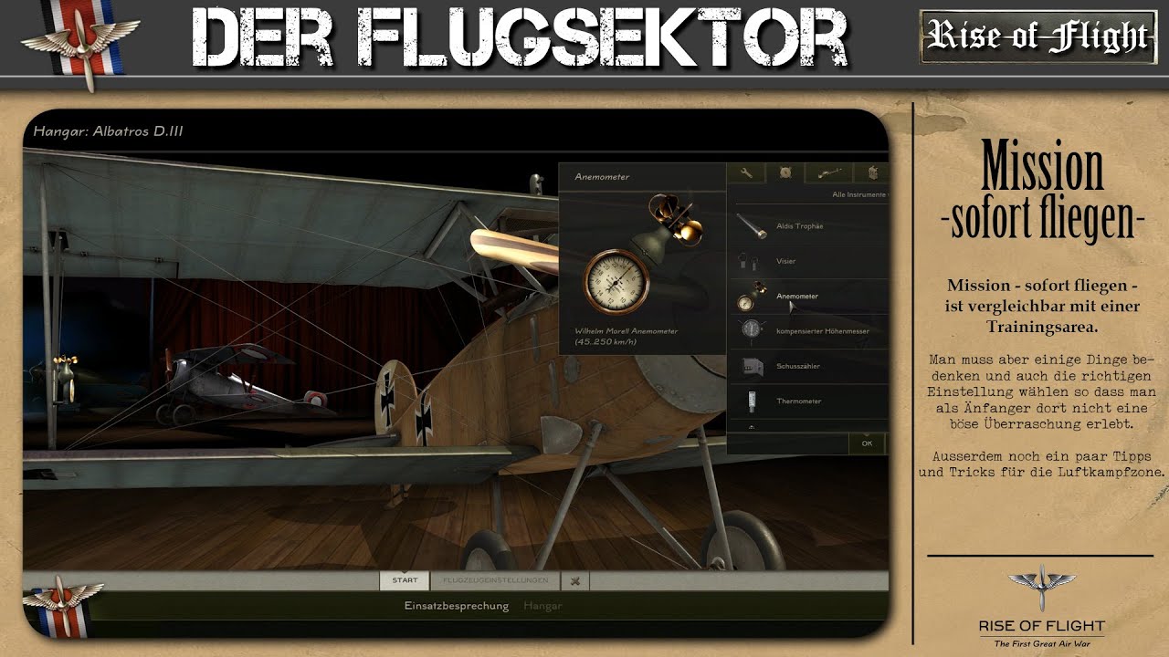Rise of Flight: Mission - sofort fliegen -alle Einstellungen- Tipps für die Luftkampfzone [deutsch]