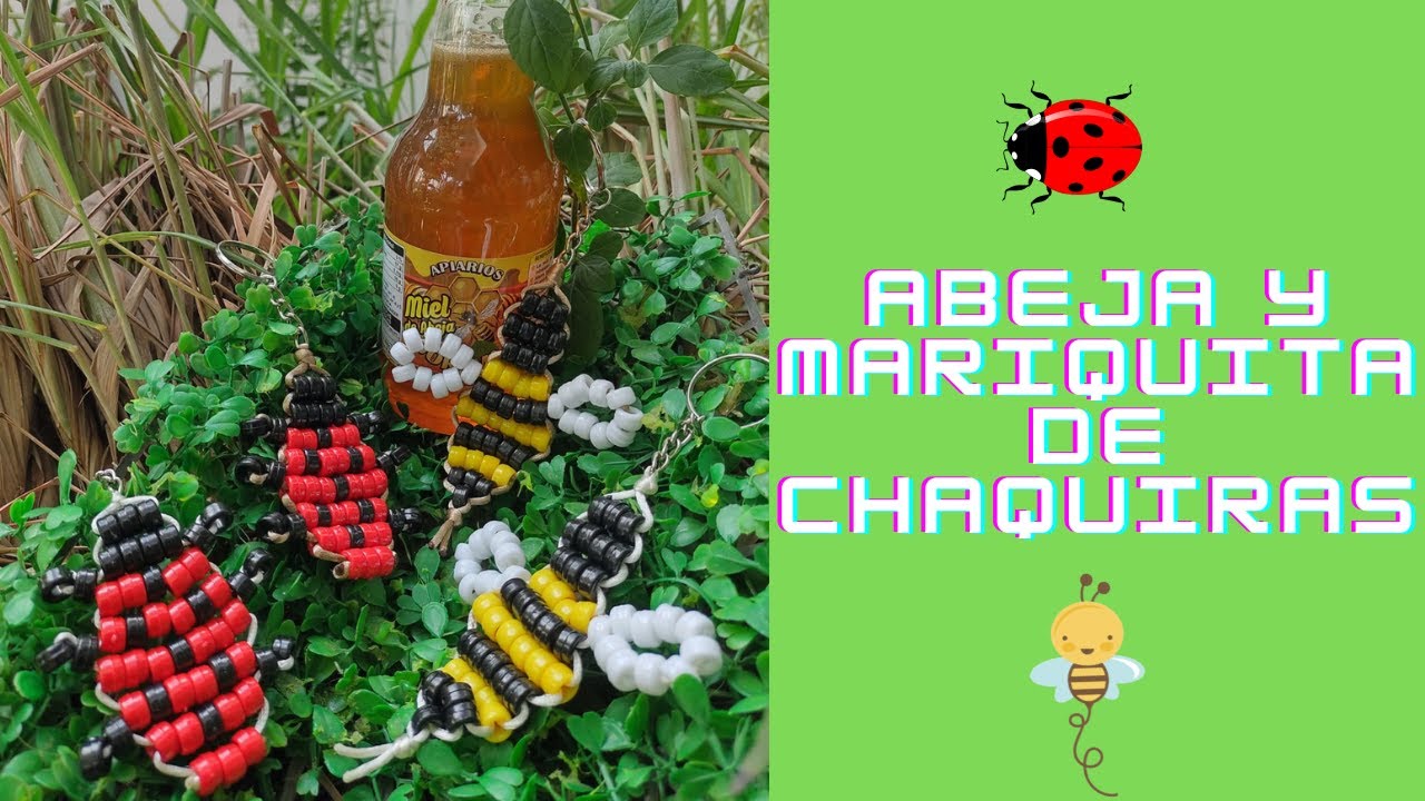 Cómo realizar una abeja y una mariquita con chaquiras o cuentas kandi, paso a paso!♥