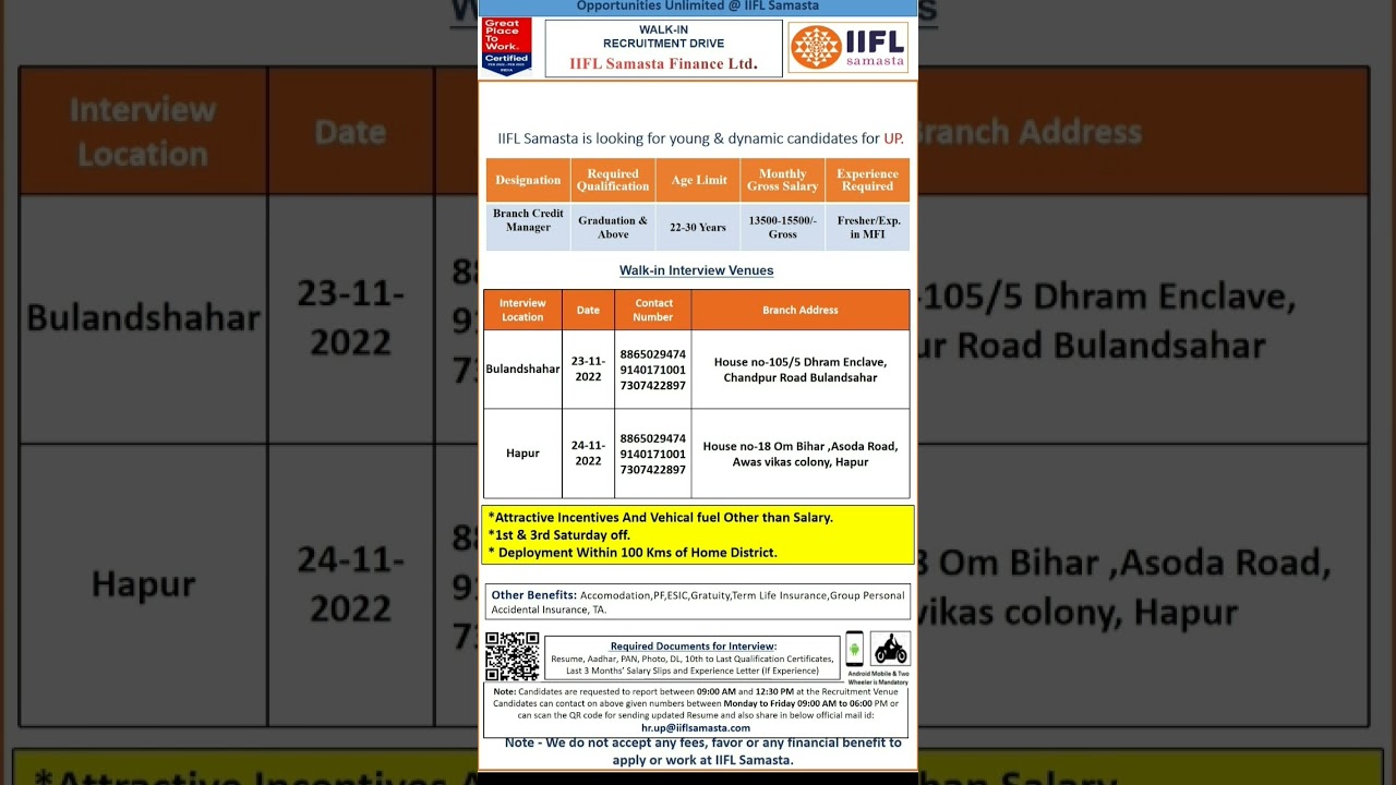 IIFL Samasta Finance Limited Interview || Samasta Finance Ltd Salary