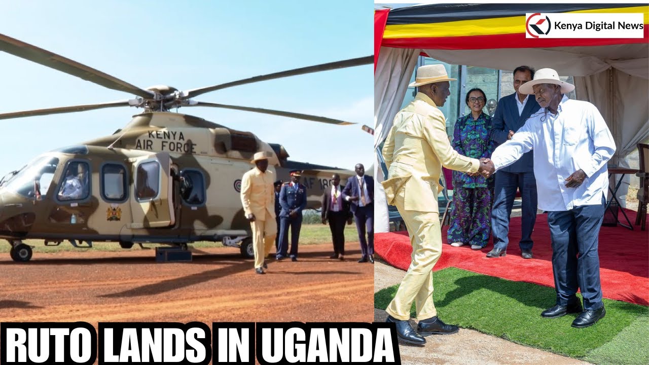 See How President Ruto Landed in Tororo, Uganda, in a Military Chopper