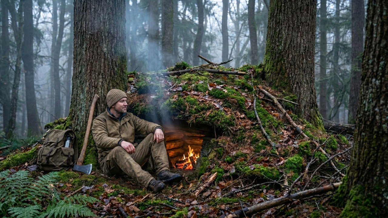 I Built an INVISIBLE Shelter in the Forest | ASMR Survival & Bushcraft