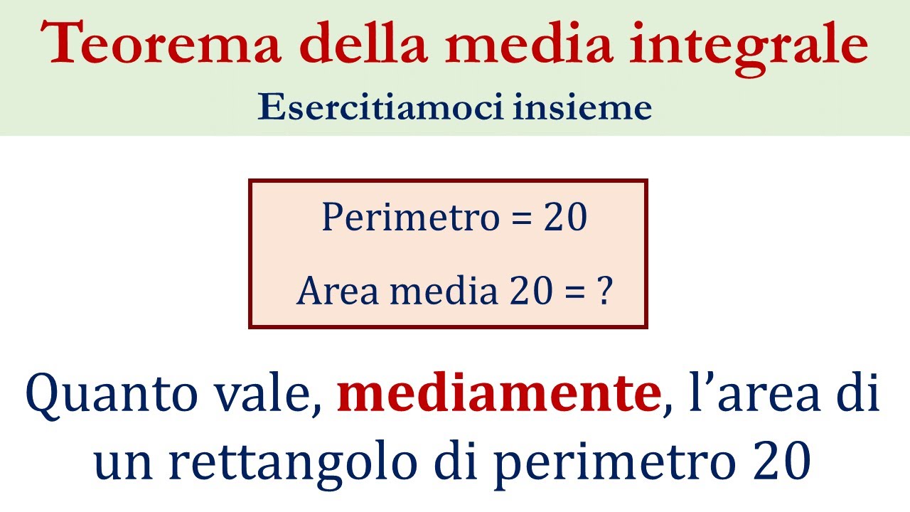 Teorema della media integrale