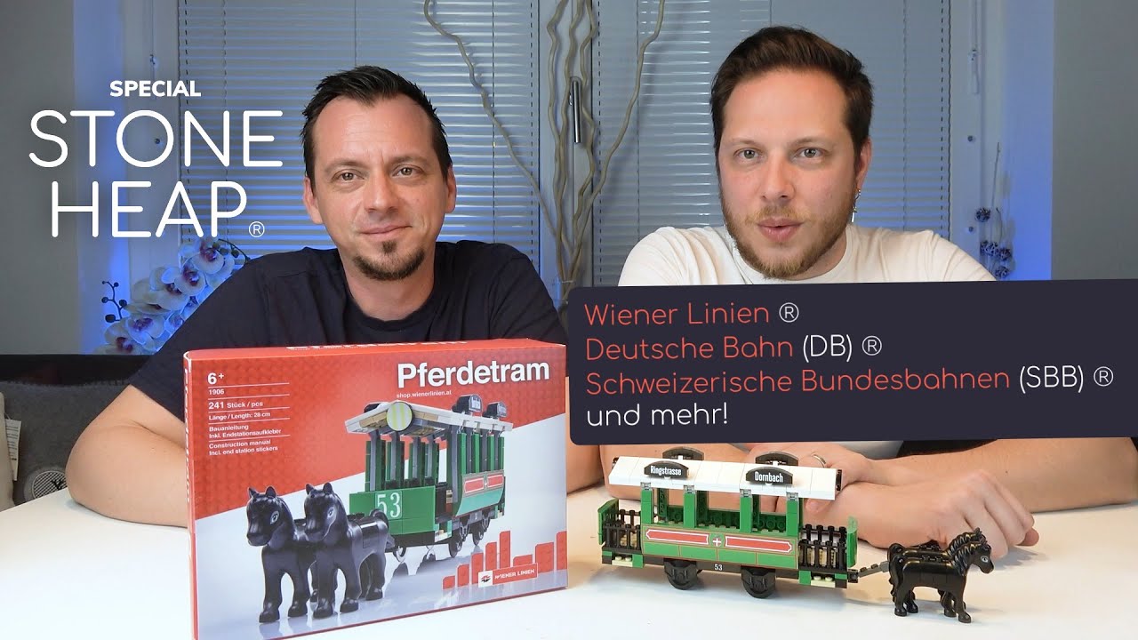 STONE HEAP® Klemmbaustein-Tipp für Liebhaber. Lizenzen: Wiener Linien, Deutschen Bahn, SBB und mehr.