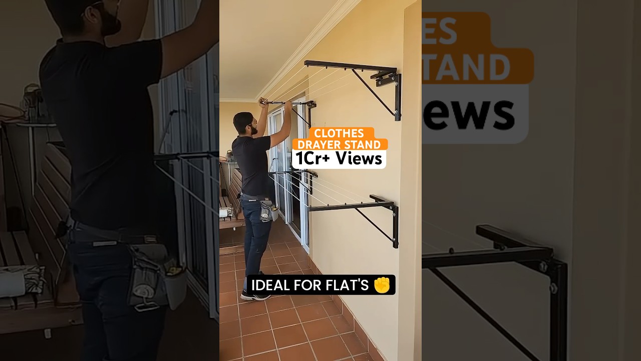 Foldable Clothes Drying Stand  Design-1 #shortvideo #balconygrills  #interiordesign