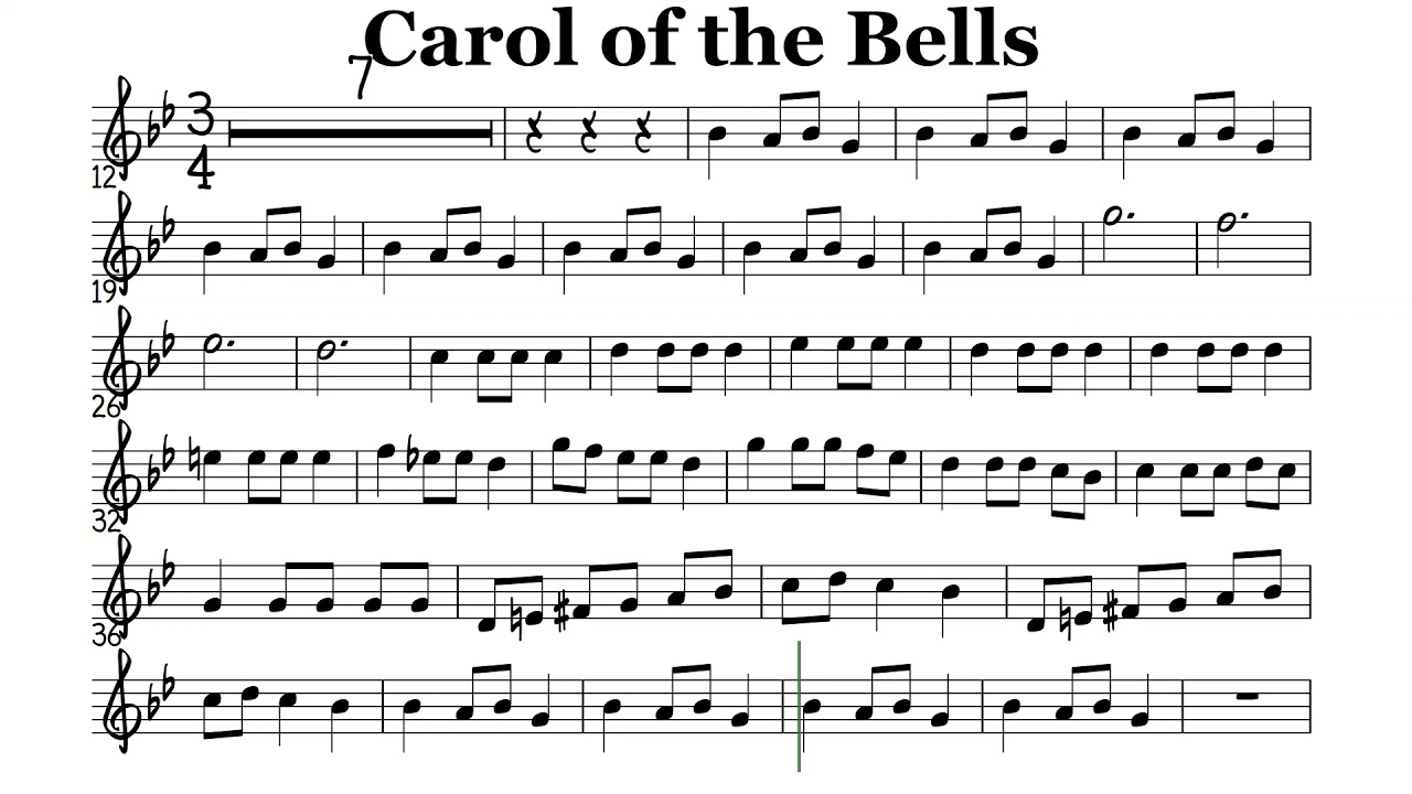 Carol of the Bells Flute Violin Sheet Music Backing Track Play Along Partitura
