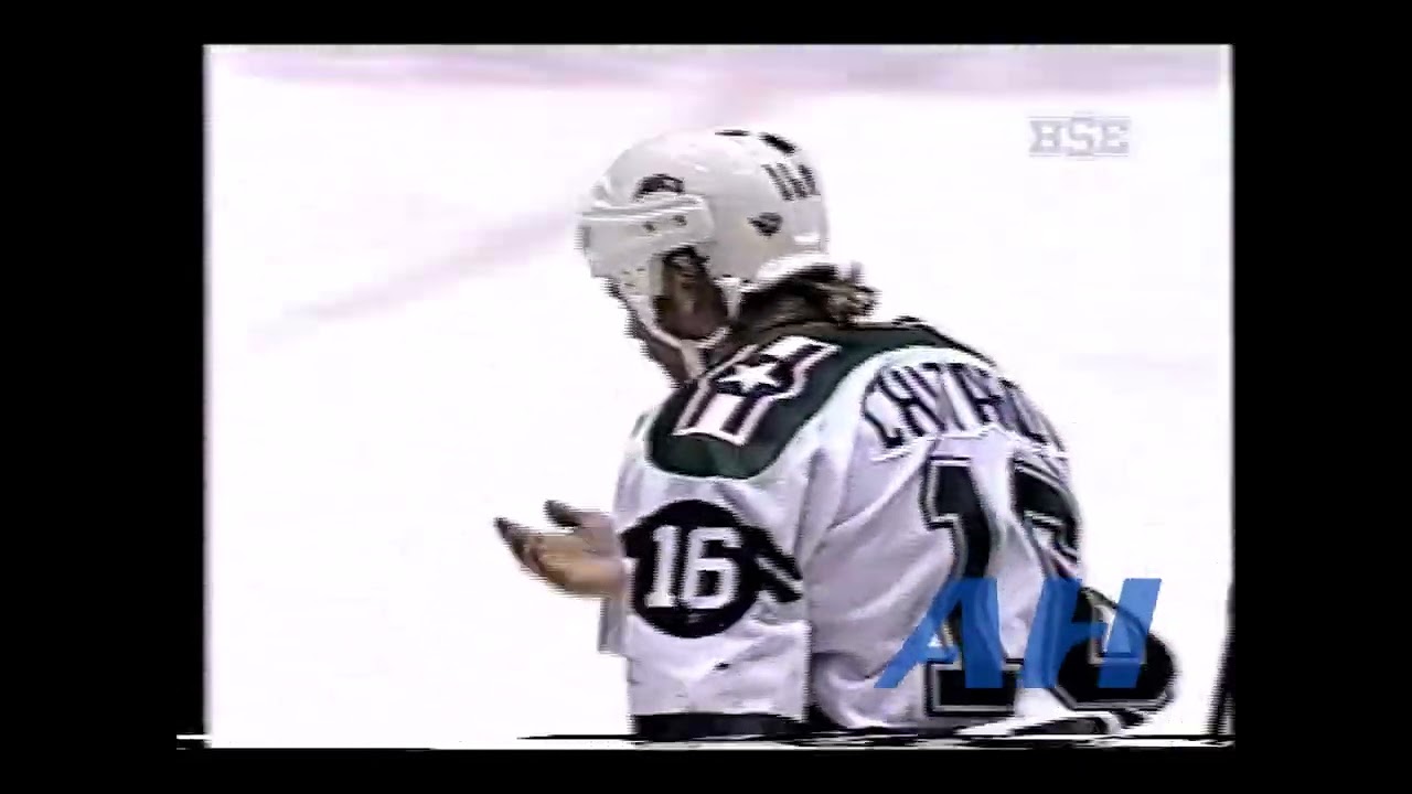IHL Jan. 4, 1995 Mario Chitaroni,HOU v Gord Dineen,DEN Houston Aeros Denver Grizzlies