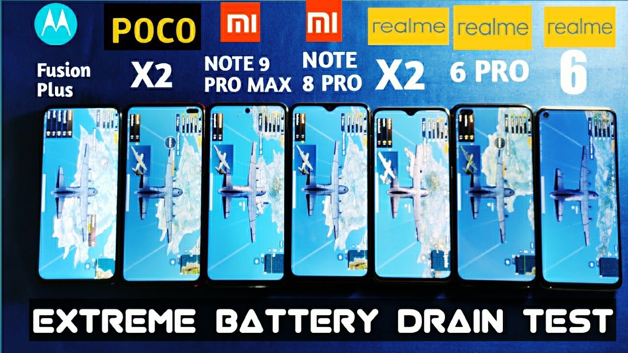 Poco X2 / Motorola One Fusion+ / Redmi Note 9 Pro Max /Realme 6 Pro / Realme X2 Battery Drain & Test