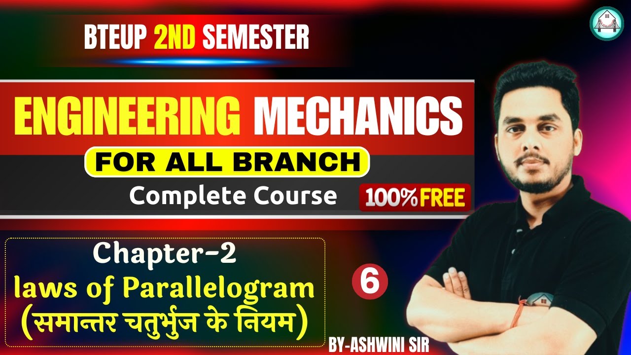 Engineering Mechanics-(Lec-6) - laws of Parallelogram [समान्तर चतुर्भुज का नियम ] by Ashwini Sharma