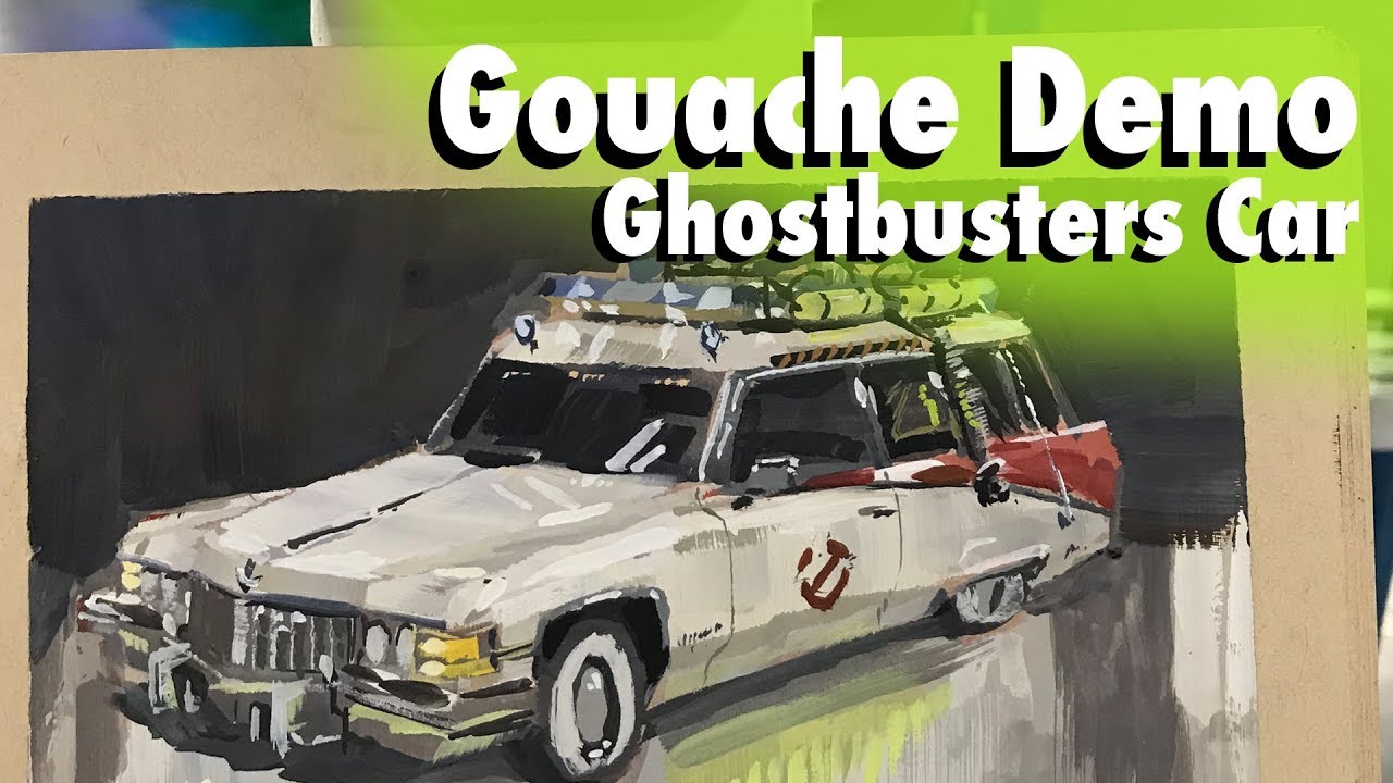 Ghostbusters Car Gouache Sketching Demo