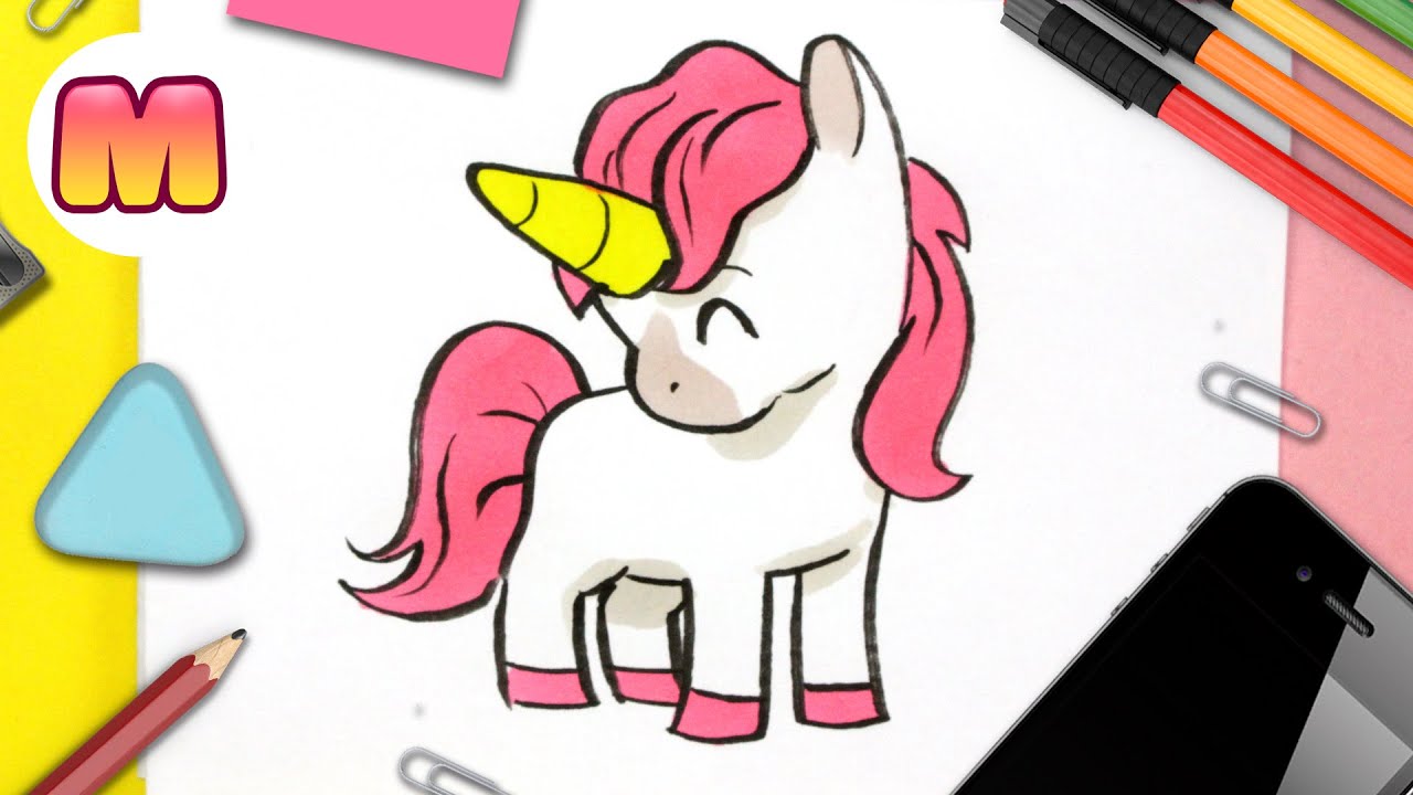 COMO DIBUJAR UN UNICORNIO KAWAII 🌸 aprender a dibujar y colorear 🌸 Dibuja kawaii con Jape