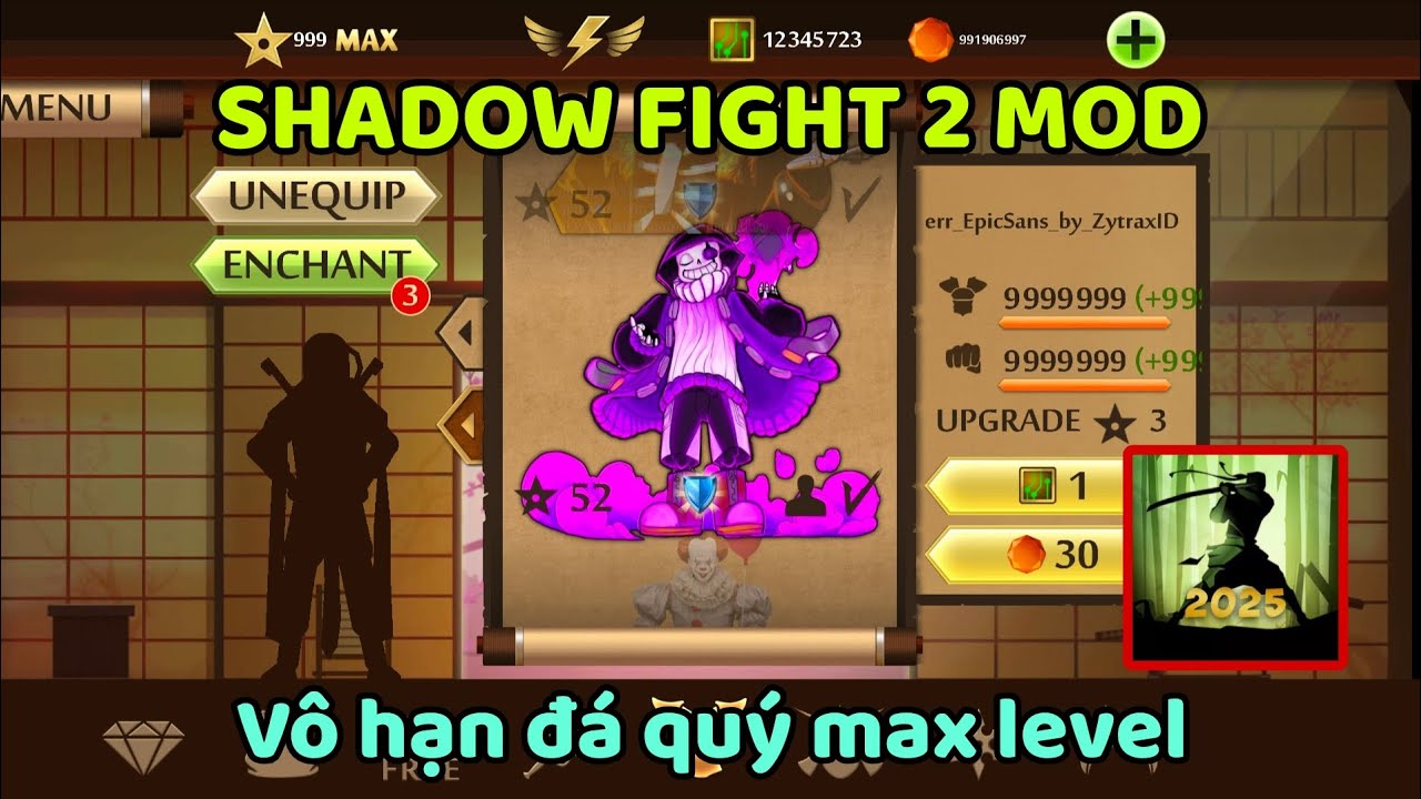 Cách Hack Shadow Fight 2 Mod Full Tiền Titan Max Level 999 Vô Hạn Tiền Vũ Khí Khủng 2.41.9 Cực Vip