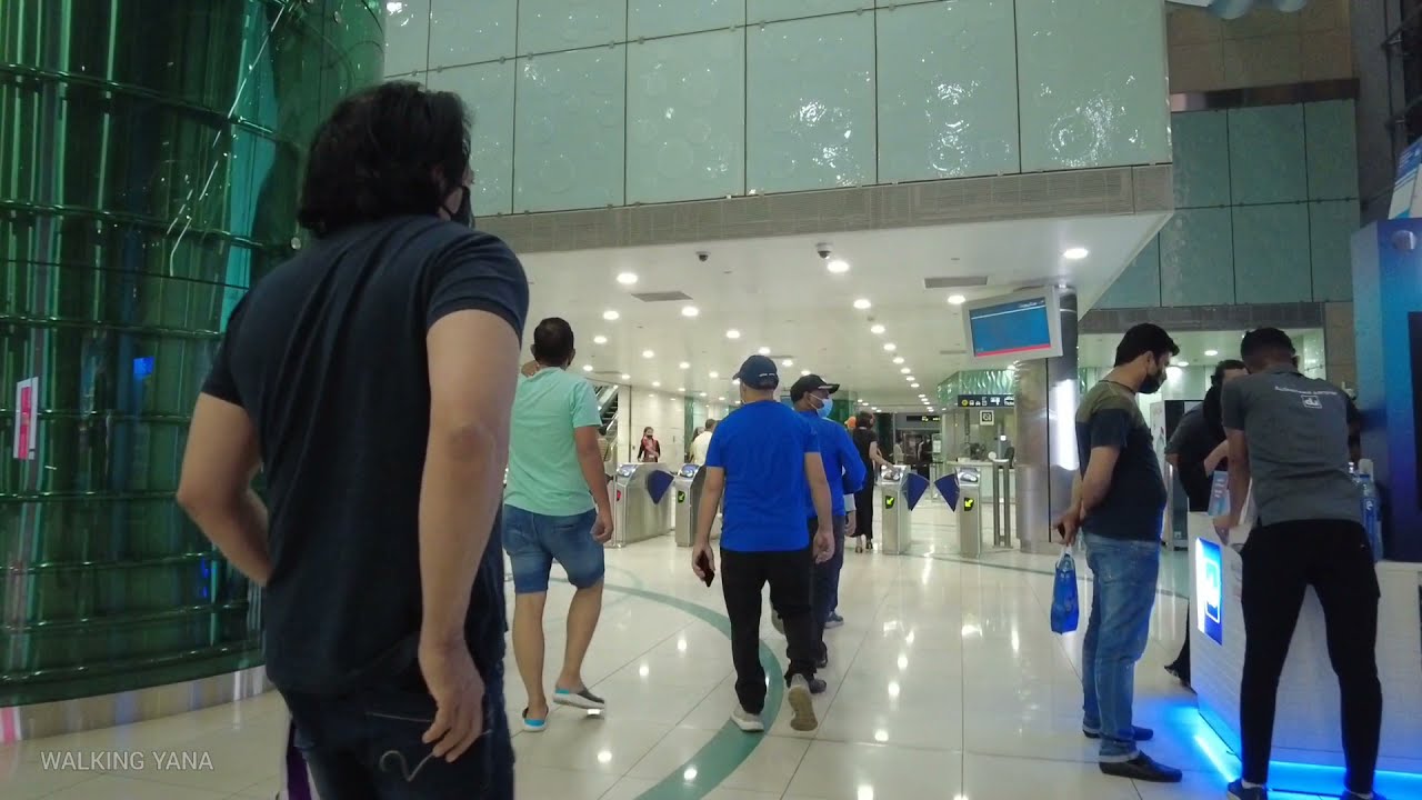 Rashidiya (centrepoint) metro station to bus station short walking tour Dubai
