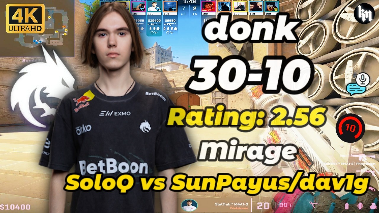 🔥donk (29-8) SoloQ vsSunPayus/dav1g (Mirage) | Feb 27, 2026 #cs2 #donk #pov