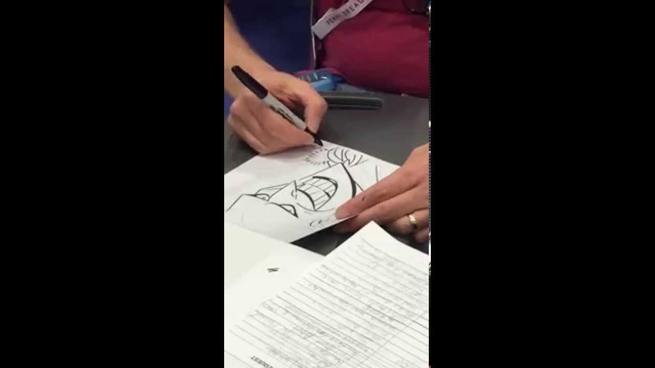 Bruce Timm sketching at San Diego Comic Con 2015