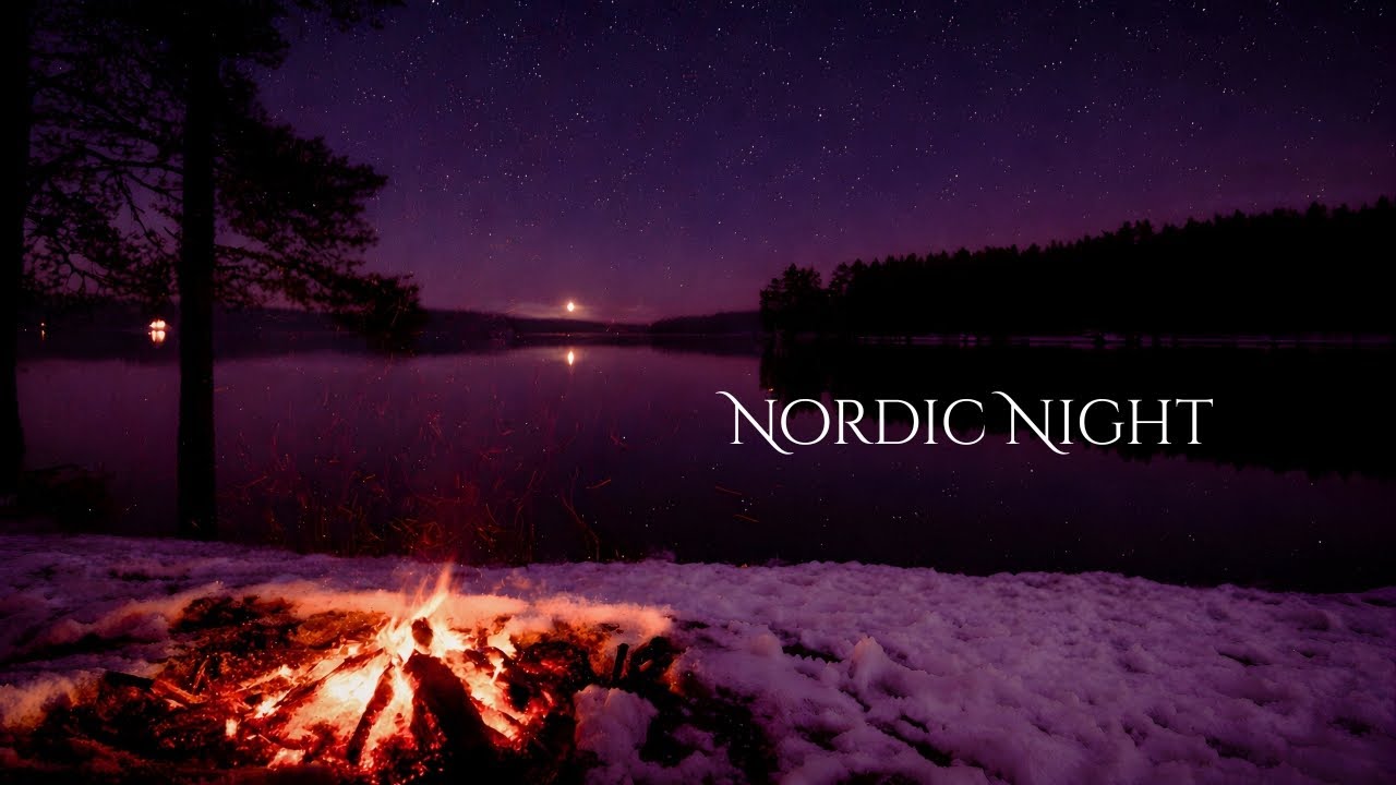 Nordic Ambient Music |  Night Bonfire by the Lake
