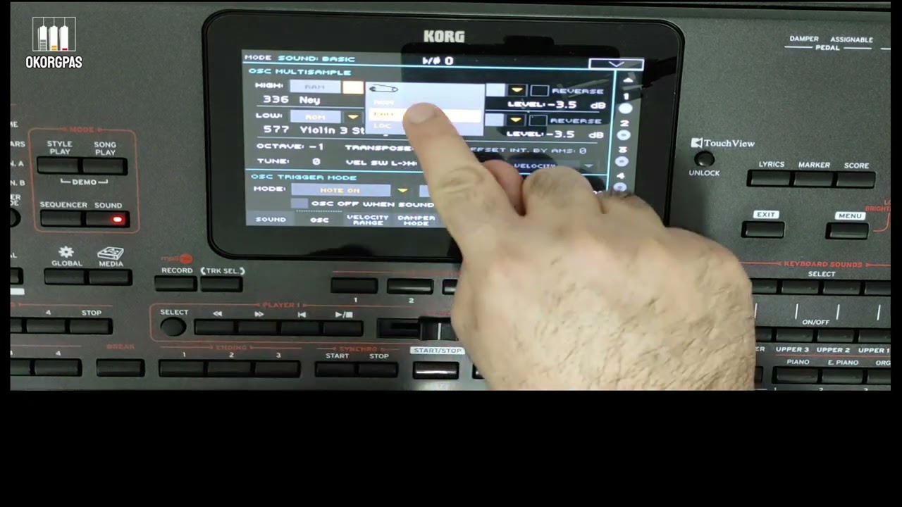 How to delete KEYBOARDSET\sound (from the sampler) in KORG PA4X