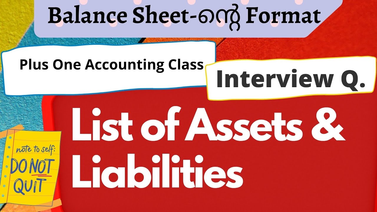 Balance sheet in Accounting | Accounting Interview Questions Malayalam | #plusone #plustwo #victors
