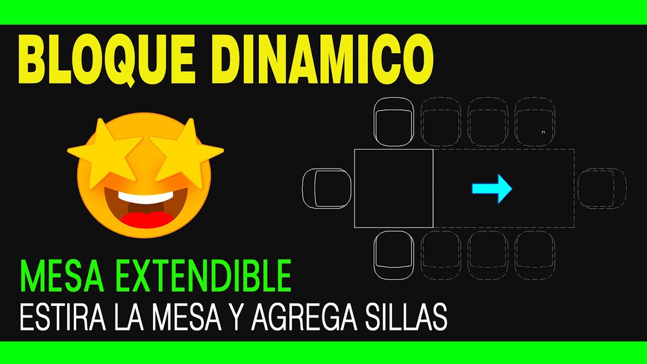 🔴 Bloque dinámico mesa extendible en autocad | idea creativa para muebles