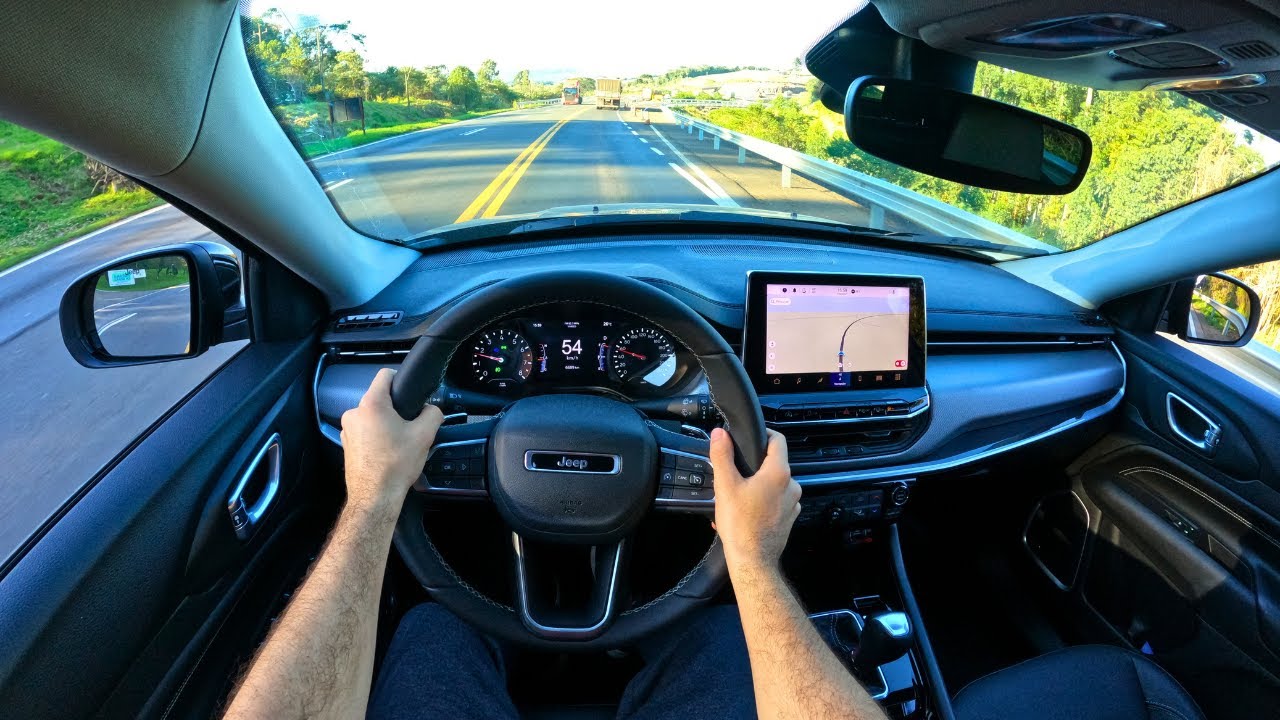 Новый Jeep Compass Longitude 2023 (1.3 T270) с Power Shift / POV Тест-драйв 4K (без комментария)