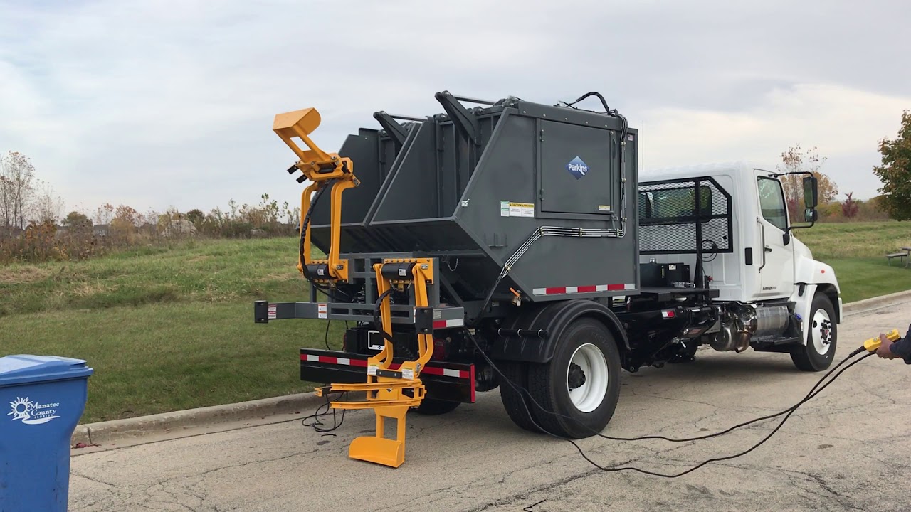 Perkins SAT refuse collector (split body) with grabber lifters, shown with many added options!