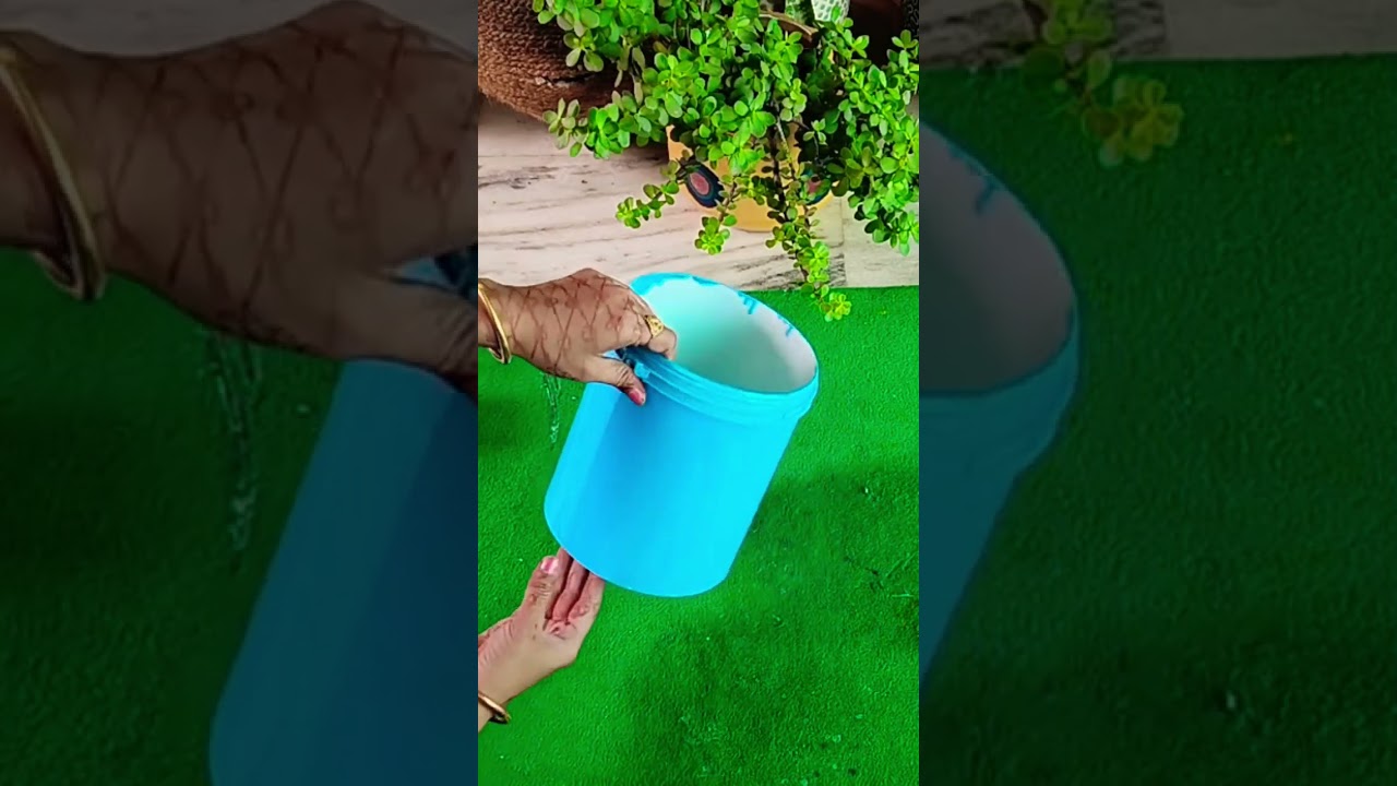 Make A Flower 🌼 Pot With Old Paint 🎨 Bucket 🪣#youtubeshorts #viralvideo #viral