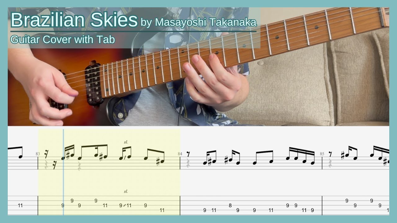 Brasilian Skies Masayoshi Takanka Guitar Cover - Guitar Tab | Lesson | Tutorial
