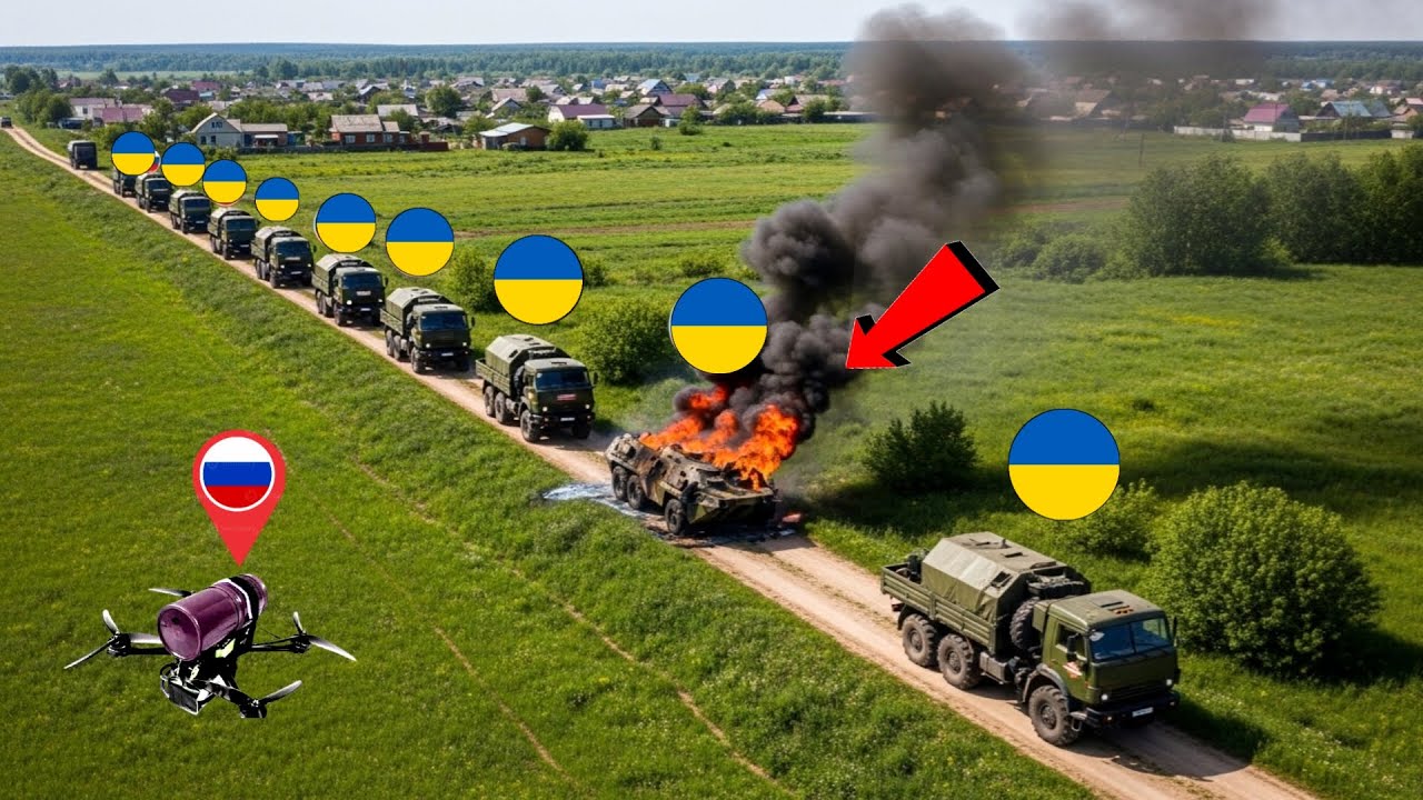 Российские беспилотники FPV уничтожили крупный украинский конвой