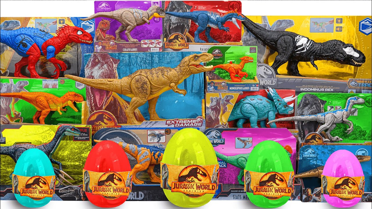 Unboxing Review Jurassic World ASMR | Easter Dino Eggs, Indominus Rex, Trex, Baryonyx, Carnotaurus
