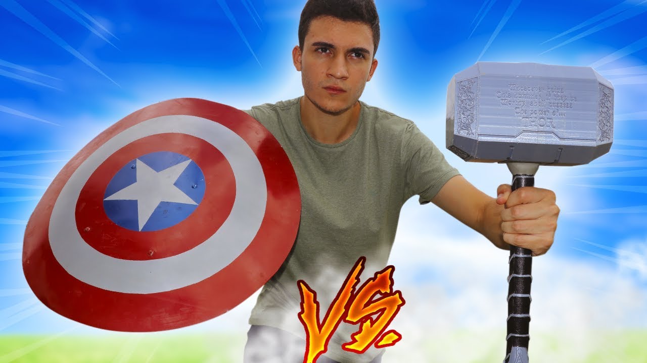 MARTELO DO THOR VS ESCUDO DO CAPIT&Atilde;O AM&Eacute;RICA  *Quem vence?*