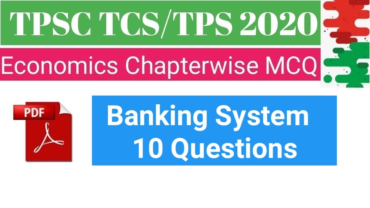 TPSC TCS/TPS Prelims 2020 | Economics - Banking System Important MCQ