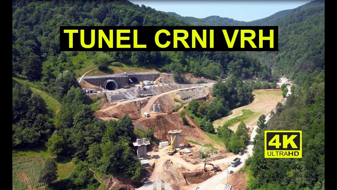 Koridor 5C Tešanj.  Tunel Crni Vrh i 3 mosta u selu Karadaglije. Snimak u niskom letu. Juni 2025.