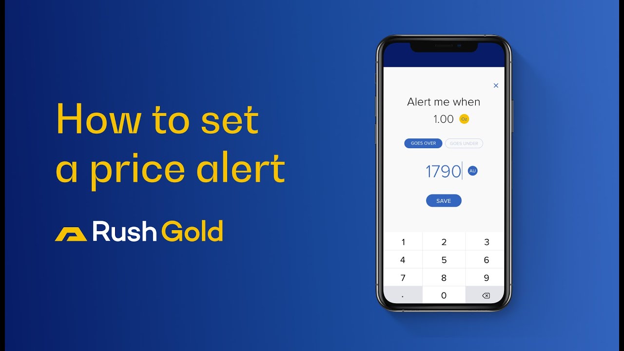 RUSH GOLD app: How to set price alert